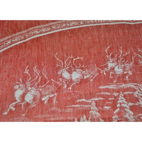 NWOT Williams Sonoma Red Table Cloth Size 70" X 108" The Night Before Christmas - Picture 4 of 10